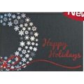 Happy Holidays Wreath Silver & Black Holiday Greeting Card (5"x7")